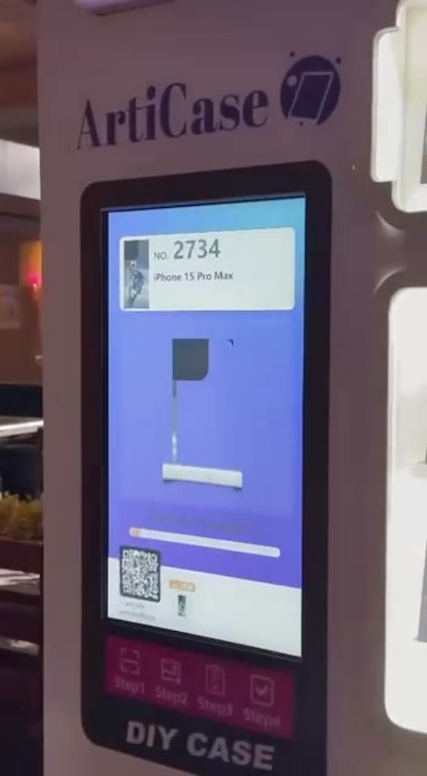 Touchscreen where a customer designs their case
